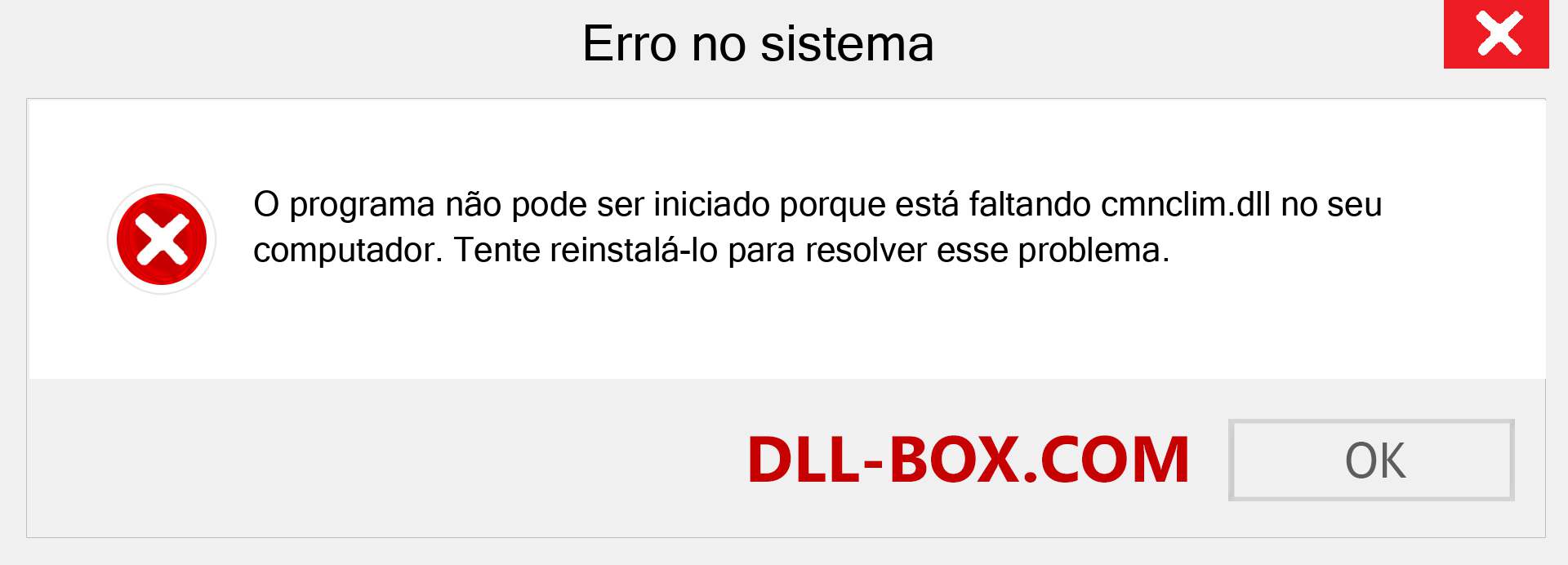 Arquivo cmnclim.dll ausente ?. Download para Windows 7, 8, 10 - Correção de erro ausente cmnclim dll no Windows, fotos, imagens